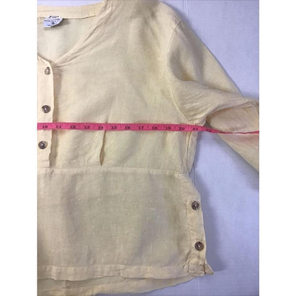 Click Color Me Cotton Size Medium Linen Lagenlook Linen Blouse Back Multi Split - Picture 5 of 10